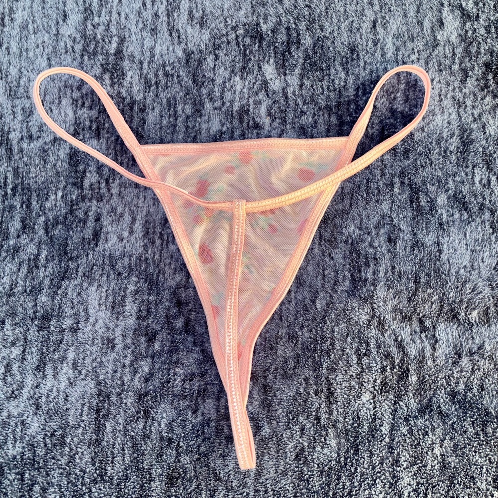 Pink rosette set | long dress with matching panty - Picture 5 of 5